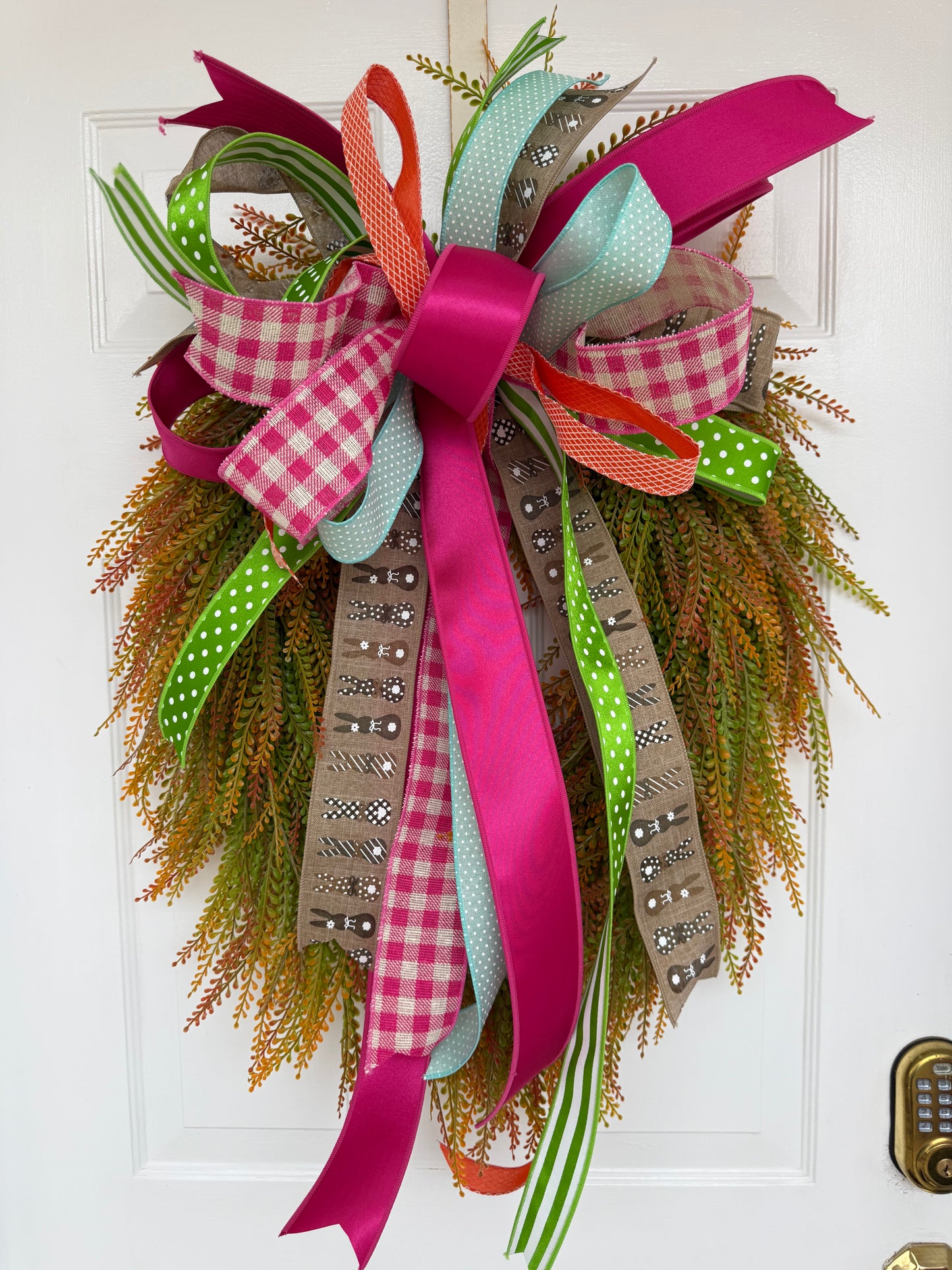 32 Inch Orange And Green Oval Bead Grass Wreath
