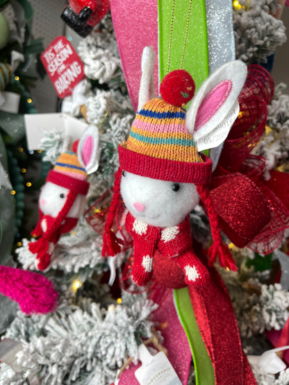 Wonder Shop Bunny Head With Scarf Ornament