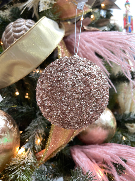 Glitter Beaded Ice Ball Ornament