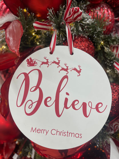 Wood Joy And Believe Hanging Sign Two Styles