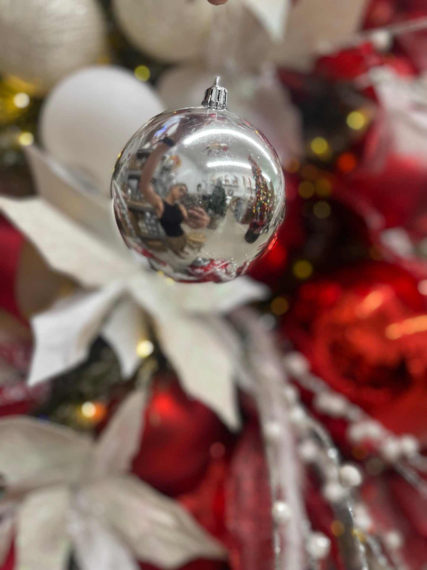 Silver 4 Inch Shiny Ball Ornament