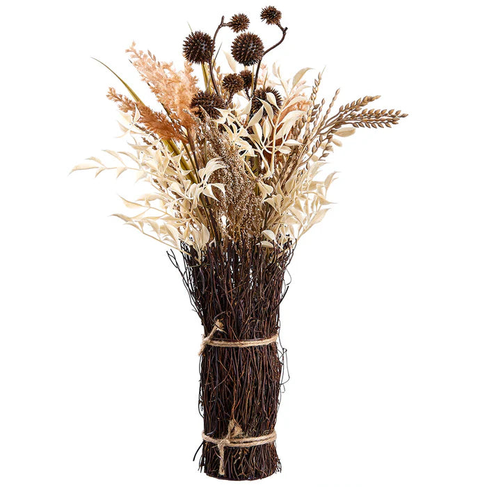 17.5 Inch Brown And Beige Thistle And Grass Arrangement