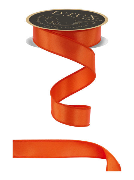 1.5 Inch By 10 Yard Orange Satin Fused Ribbon