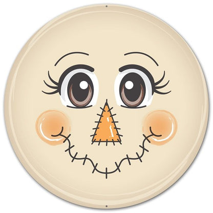 Scarecrow Face Metal Sign