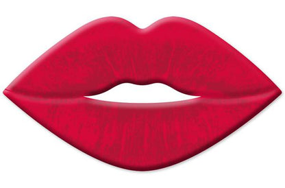 12 Inch Red Metal Embossed Lips Sign