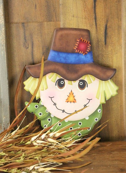 12 Inch Green And Brown Scarecrow Metal Sign