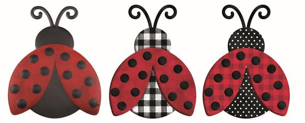 Metal Embosses Ladybug Sign Three Different Styles