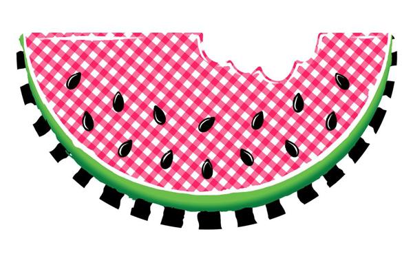 Metal Emboss Gingham Watermelon Sign