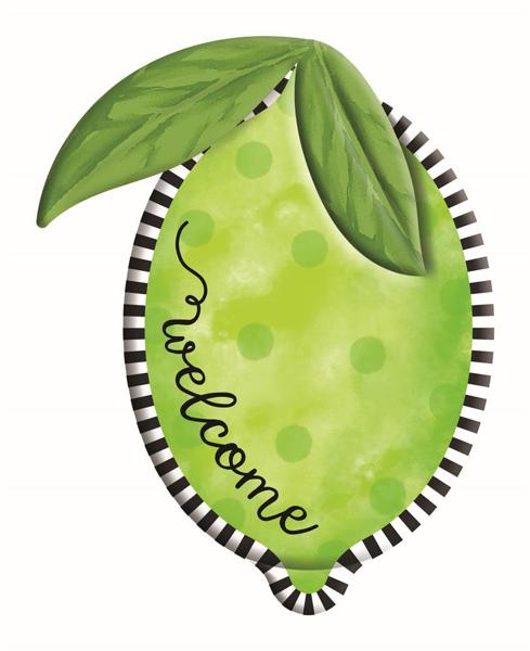 12 Inch Lime Green Welcome Metal Lime Sign