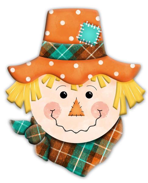Orange Hat Metal Embossed Scarecrow Sign