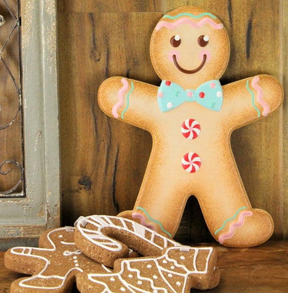12 Inch Pastel Gingerbread Metal Boy Sign