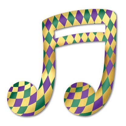 7 Inch Harlequin Double Note Mardi Gras Metal Sign