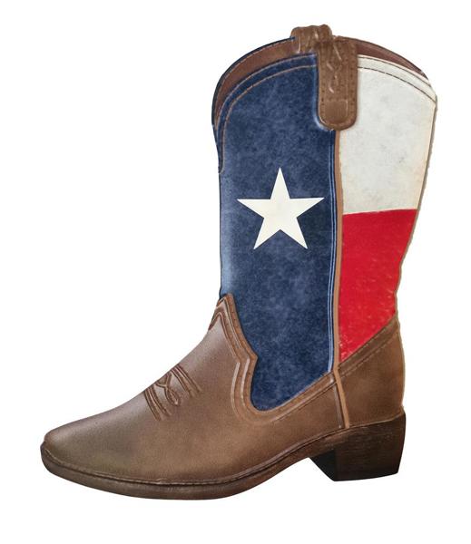 Metal Texas Flag Cowboy Boot Sign