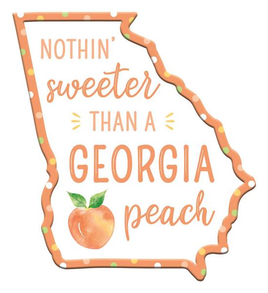 11 Inch Georgia Peach Metal Wreath Sign