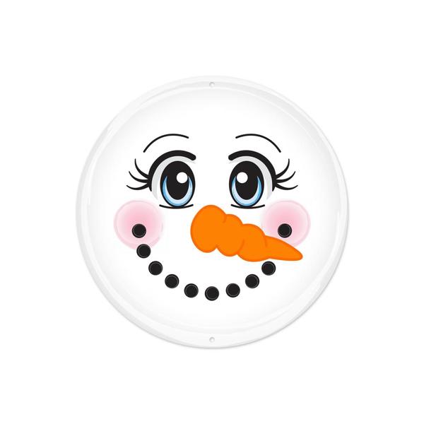 8 Inch Metal Snowman Face Sign