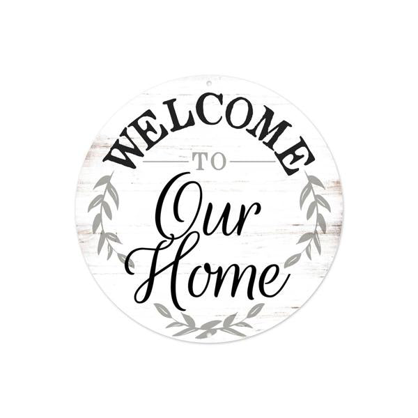 Welcome To Our Home Small Metal Sign