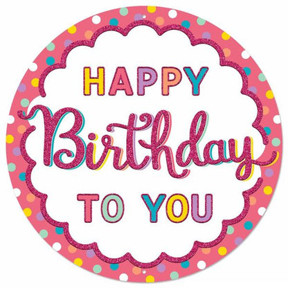 12 Inch Happy Birthday To You Glitter Metal Sign
