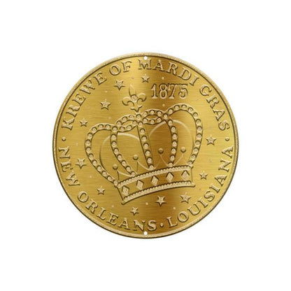8 Inch Gold Mardi Gras Crown Coin Metal Sign