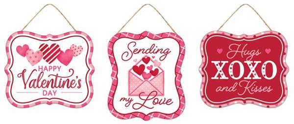 Tin Embosses Valentine Signs Three Styles