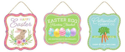 Metal Embossed Tin Easter Sign