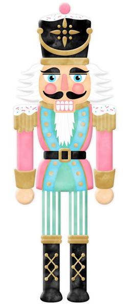 12 Inch Small Metal Pastel Nutcracker Sign