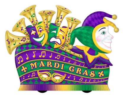 15 Inch Mardi Gras Float Shape Metal Sign