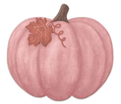 12 Inch Dusty Rose Pumpkin Metal Sign