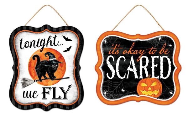 Tin Embossed Halloween Signs Two Styles