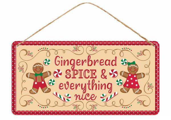 12 Inch Tan Gingerbread Spice Tin Sign
