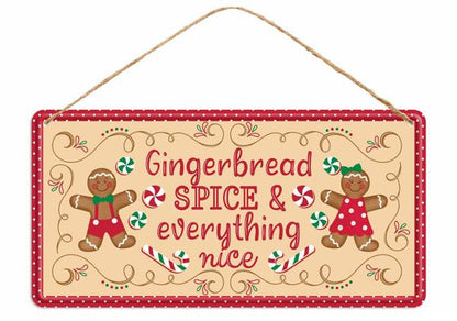 12 Inch Tan Gingerbread Spice Tin Sign