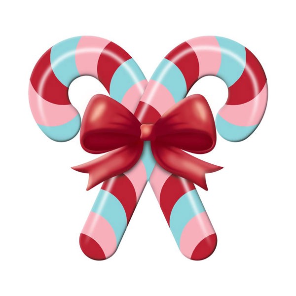 13 Inch Red Pink Blue Candy Cane Sign