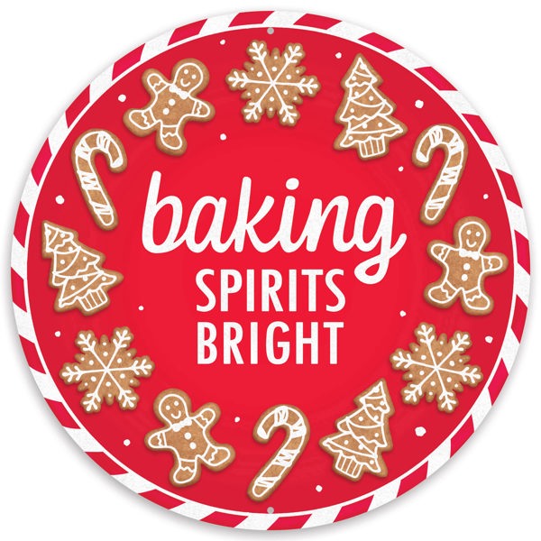 Baking Spirits Bright Gingerbread Metal Sign