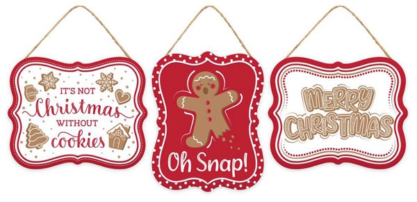 5 Inch Tin Gingerbread Sign Three Styles