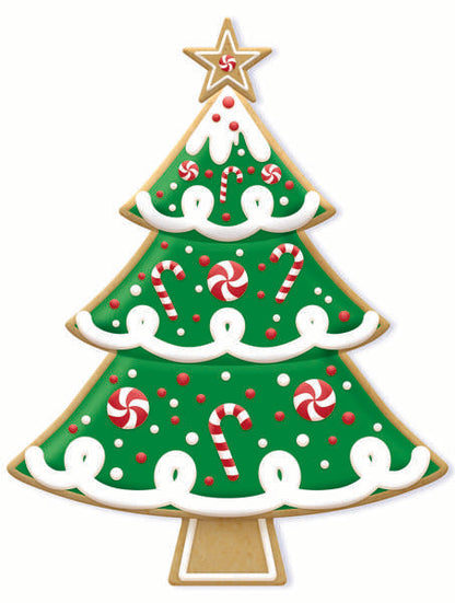 12.5 Inch Peppermint Christmas Cookie Tree Metal Wreath Sign