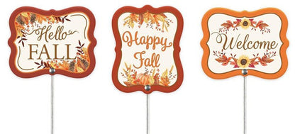 16 Inch Embossed Fall Sign Pick