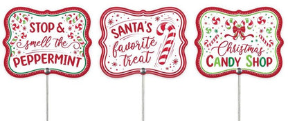 16 Inch Christmas Candy Sign Pick Three Styles