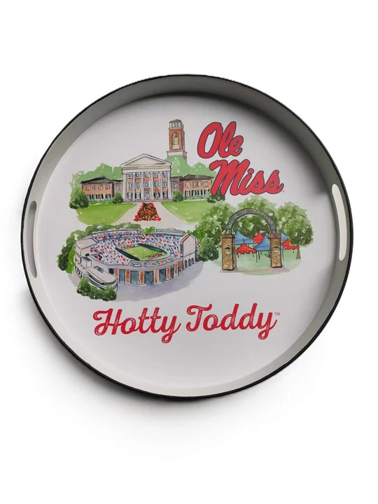 Ole Miss Landmark Round Tray