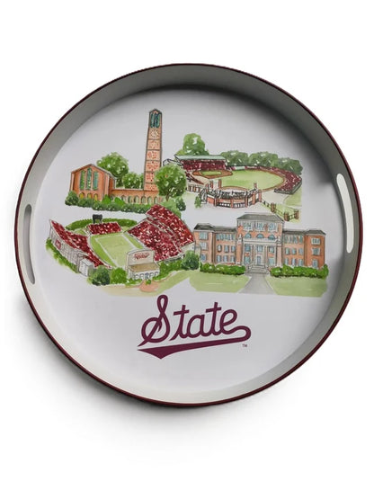 Mississippi State Landmark Round Tray