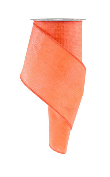 4 Inch By 10 Yard Orange Cross Hatch Ribbon