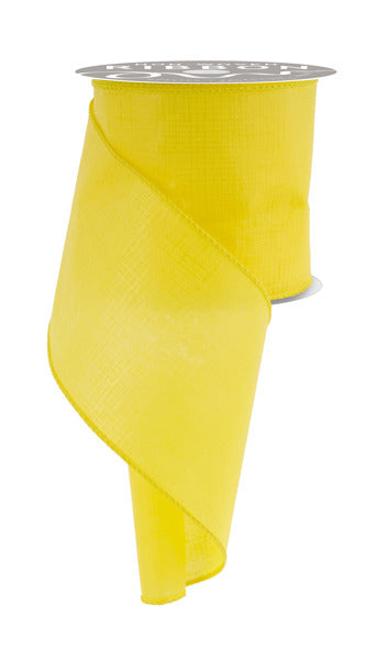 4 Inch By 10 Yard Yellow Cross Hatch Ribbon