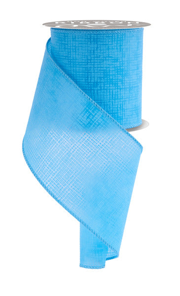 4 Inch By 10 Yard Sky Blue Cross Hatch Ribbon