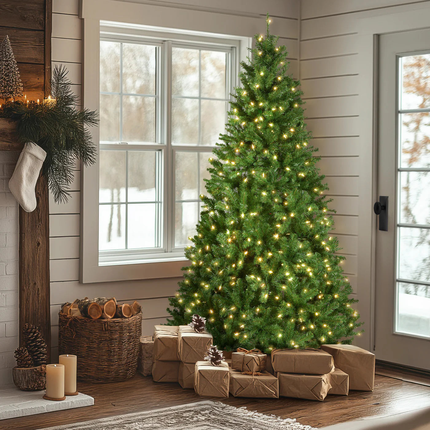 National Tree Company 7.5 ft. Pre-Lit North Valley Spruce Tree with PowerConnect Light Parade LED Lights Open Box