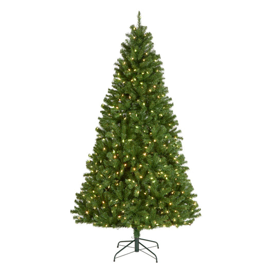 National Tree Company 7.5 ft. Pre-Lit North Valley Spruce Tree with PowerConnect Light Parade LED Lights Open Box