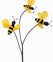 26 Inch Chenille And Burlap Bee Spray