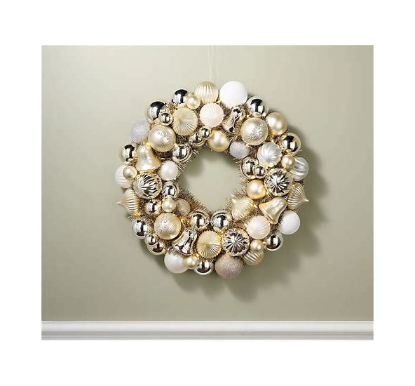 Kringle Express 22 Inch Metallic Lit Shatterproof Ornament Wreath