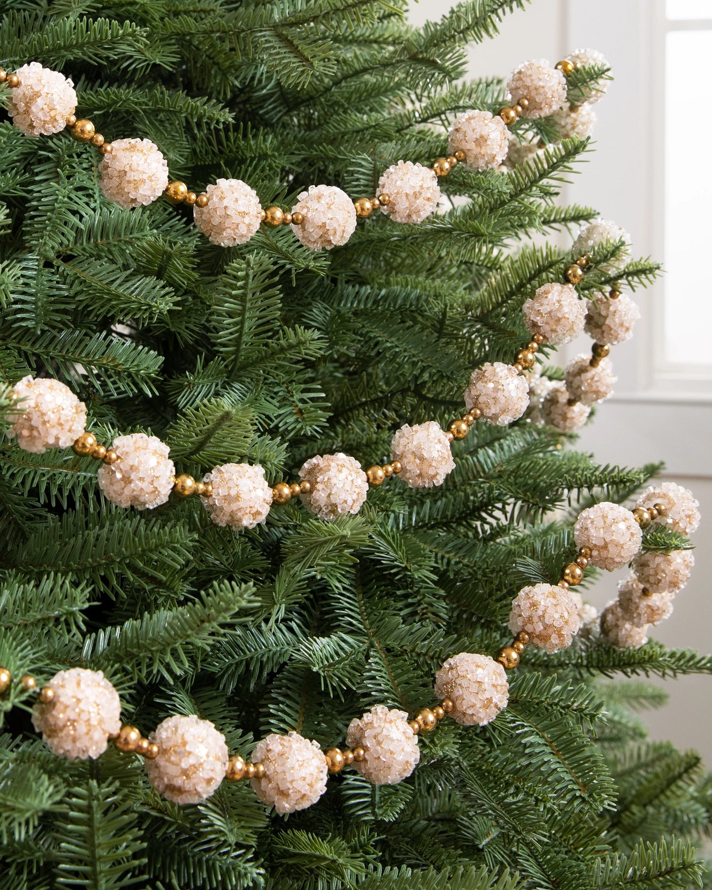 70 Inch Gold And Copper Iced Bead Ball Garland