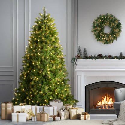 National Tree Company 6.5 Foot Pre-Lit Downswept Douglas Fir Tree Open Box
