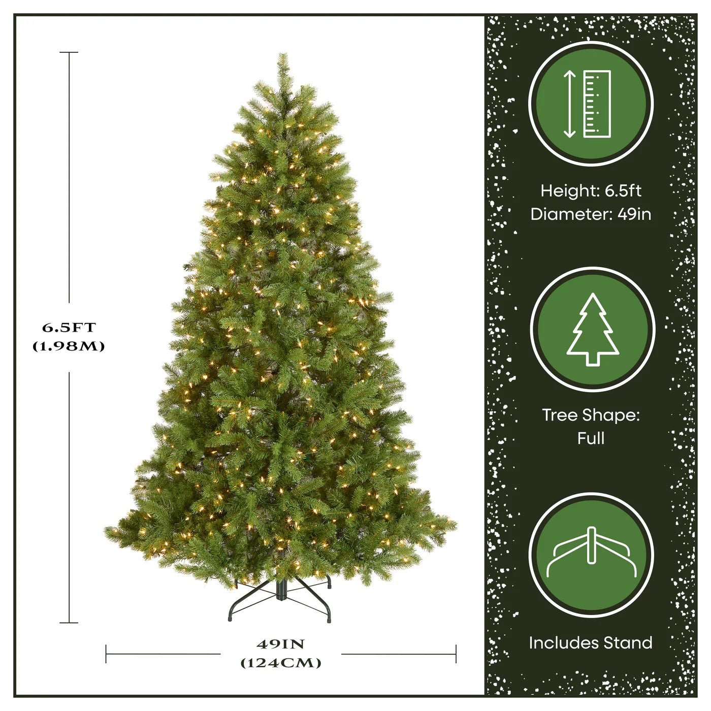 National Tree Company 6.5 Foot Pre-Lit Downswept Douglas Fir Tree Open Box