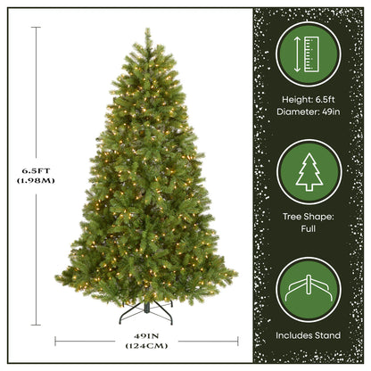National Tree Company 6.5 Foot Pre-Lit Downswept Douglas Fir Tree Open Box