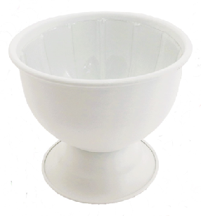 6.25 Inch White Round Metal Urn
